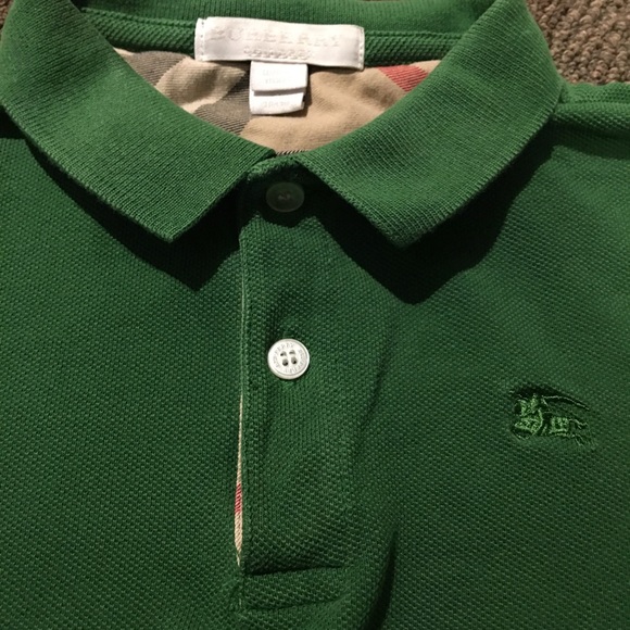 burberry polo kids green